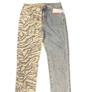 Vintage Havana KIDS' Soft HALF & HALF BOYFRIEND JEAN IN BLUE Girls Size 12